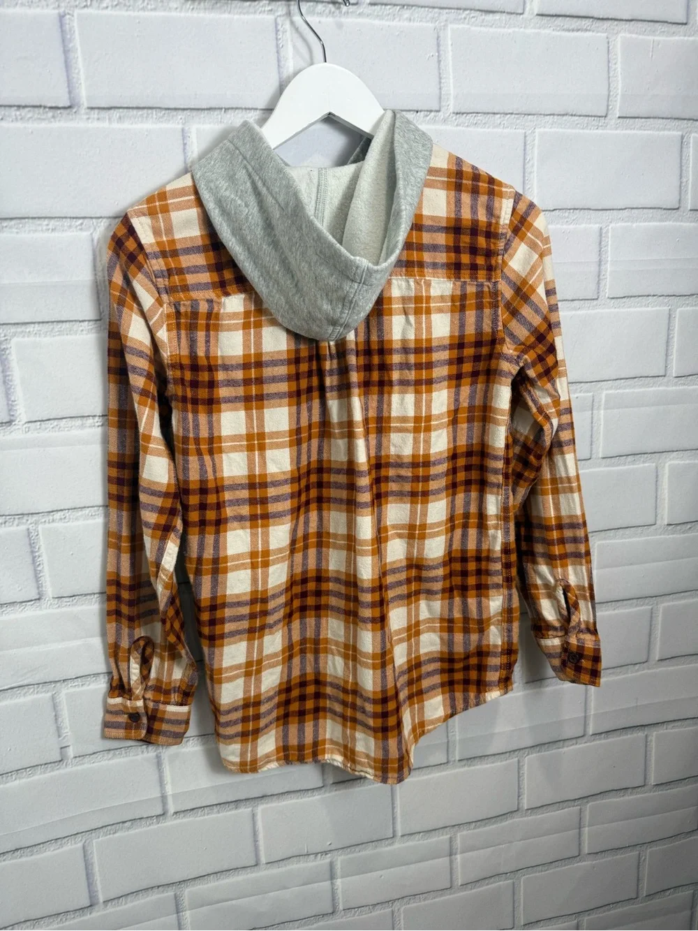 The Children’s Place Boys Hooded Plaid Flannel Shirt Size 16 (XXL)